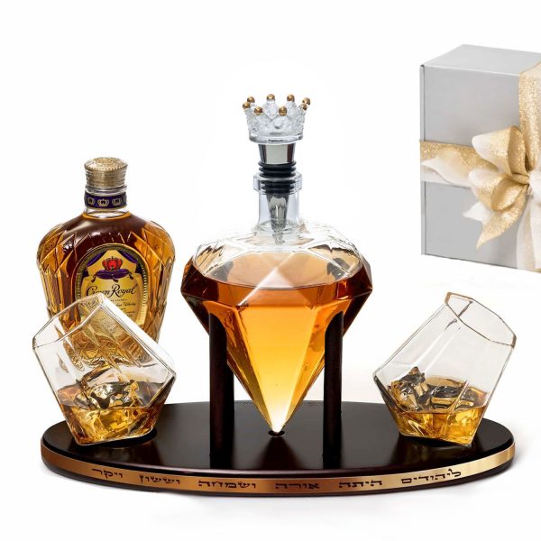 Personalized Diamond Decanter with Diamond Glasses