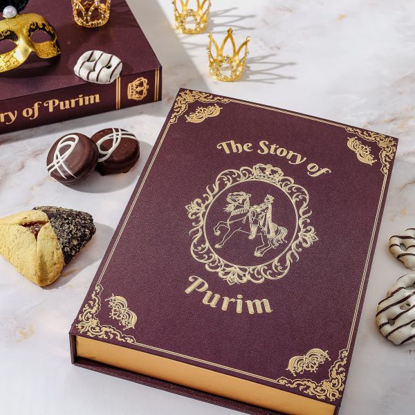 Ceramic Sprinkle Purim Tray with Book of Purim - Image 3